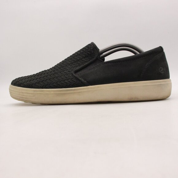 Ecco Soft 7 Loafers Men\'s Size EU 45 Black Woven  Nubuck Leather Casual Slip On main image 4